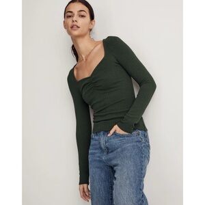 Madewell Green Long Sleeve Top